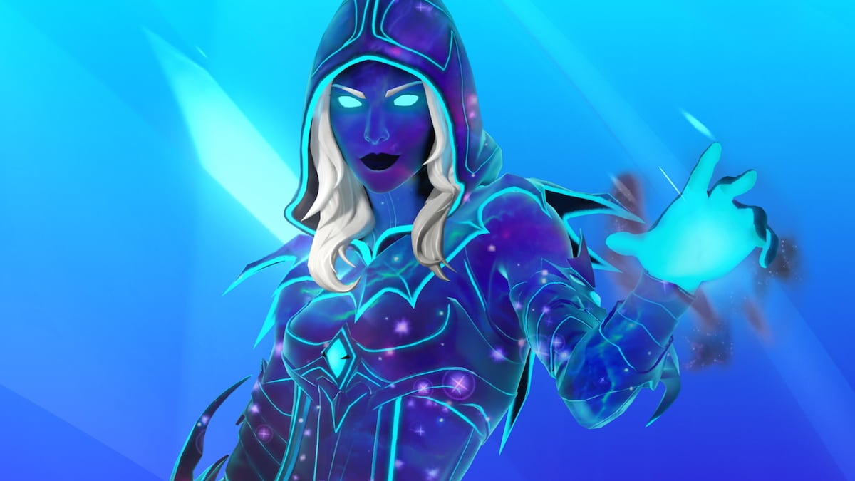 Picture showing the free Andromeda cosmetic in the Space-Touched Serenity set in Fortnite.